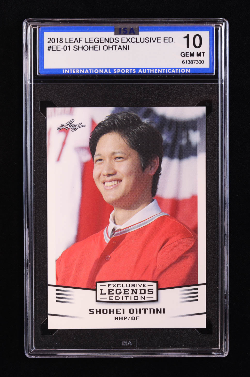 isa graded cards Shohei Ohtani 2018 Leaf Ohtani Legends Exclusive Edition #EE01 RC (ISA –  GameDay Display