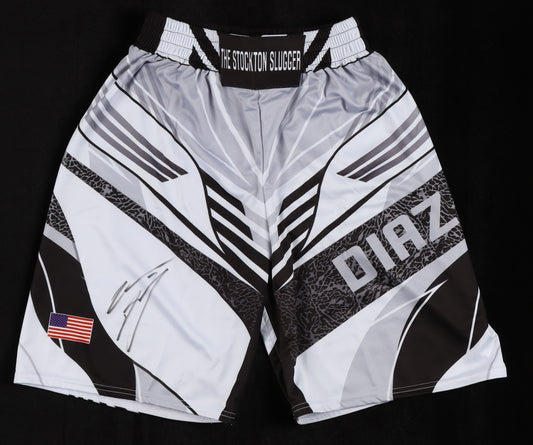 Nate Diaz Signed "The Stockton Slugger" Custom Fight Shorts (Beckett)
