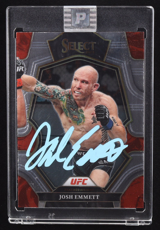 Josh Emmett AUTO 2023 Panini Select UFC SILVER PRIZM Beckett BAS COA On-Card