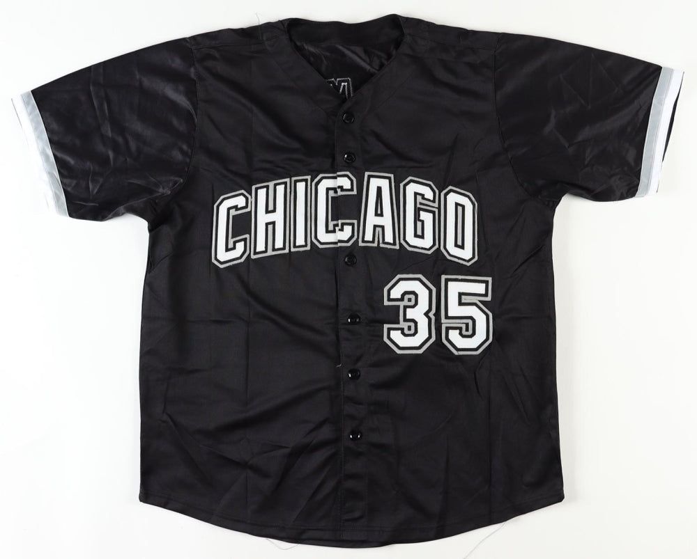 Frank Thomas Signed Career Stat Highlight Jersey (Beckett)