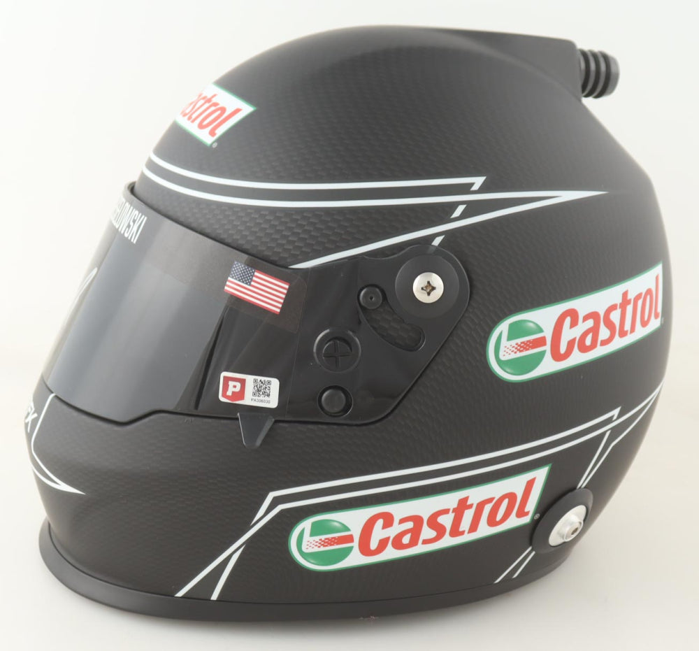 brad keselowski football helmet Brad Keselowski Signed NASCAR Castrol Full-Size Helmet (PA) – GameDay Display