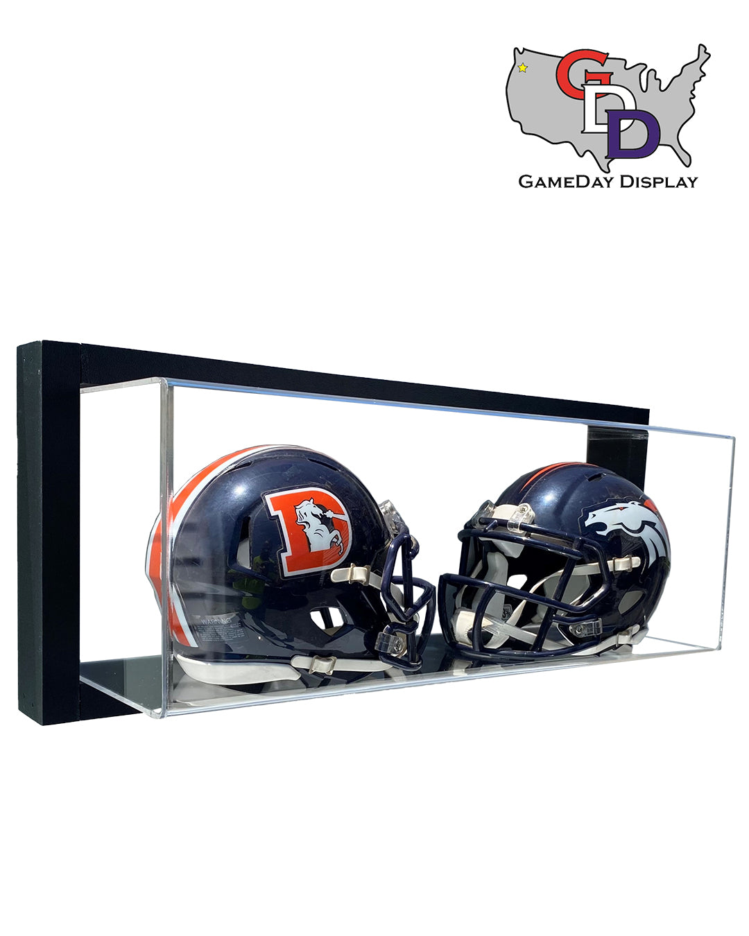 american football helmet wall mount Framed Acrylic Wall Mount Double Mini Helmet Display – GameDay Display
