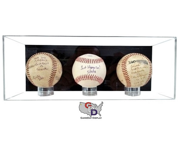 Acrylic Wall Mount 3 Baseball Display Case