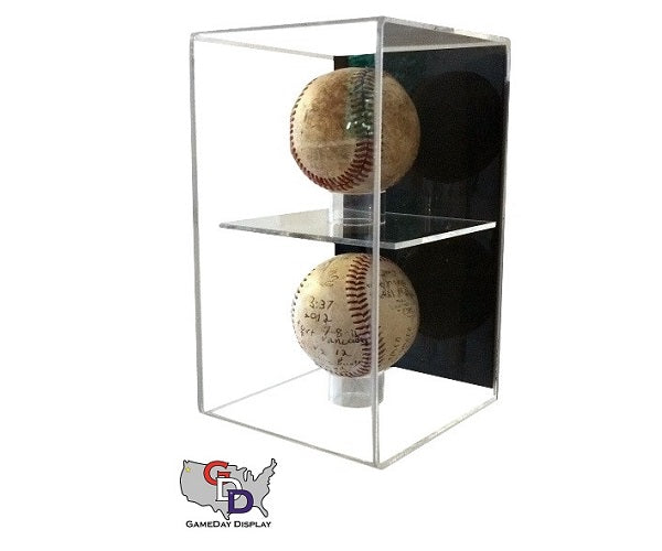Acrylic Wall Mount Vertical 2 Baseball Display Case