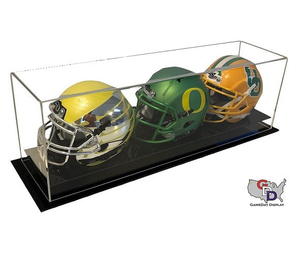 Deluxe Acrylic Football Helmet Display Case With Mirror Back - Shows Off Your Riddell Pro-Line Helmets