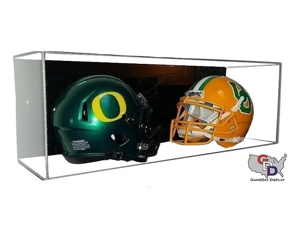 Acrylic Wall Mount Double Mini Helmet Display Case by GameDay Display