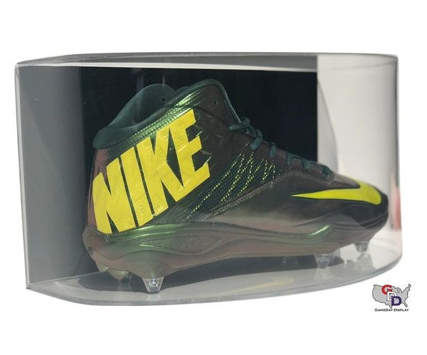 Curved Acrylic Wall Mount Large Shoe Display Case - Size 17 and Under
