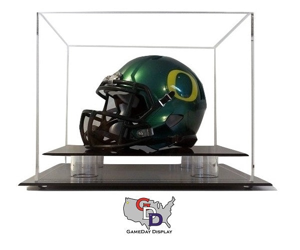 dimensions of a mini football helmet Acrylic Desk or Table Top Mini Helmet Display Case – GameDay Display