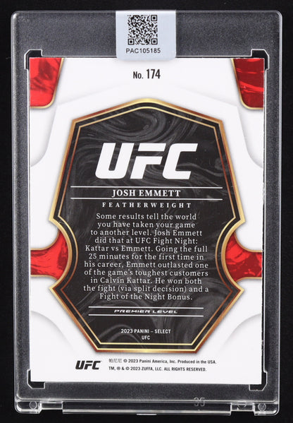 Josh Emmett AUTO 2023 Panini Select UFC SILVER PRIZM Beckett BAS COA On-Card