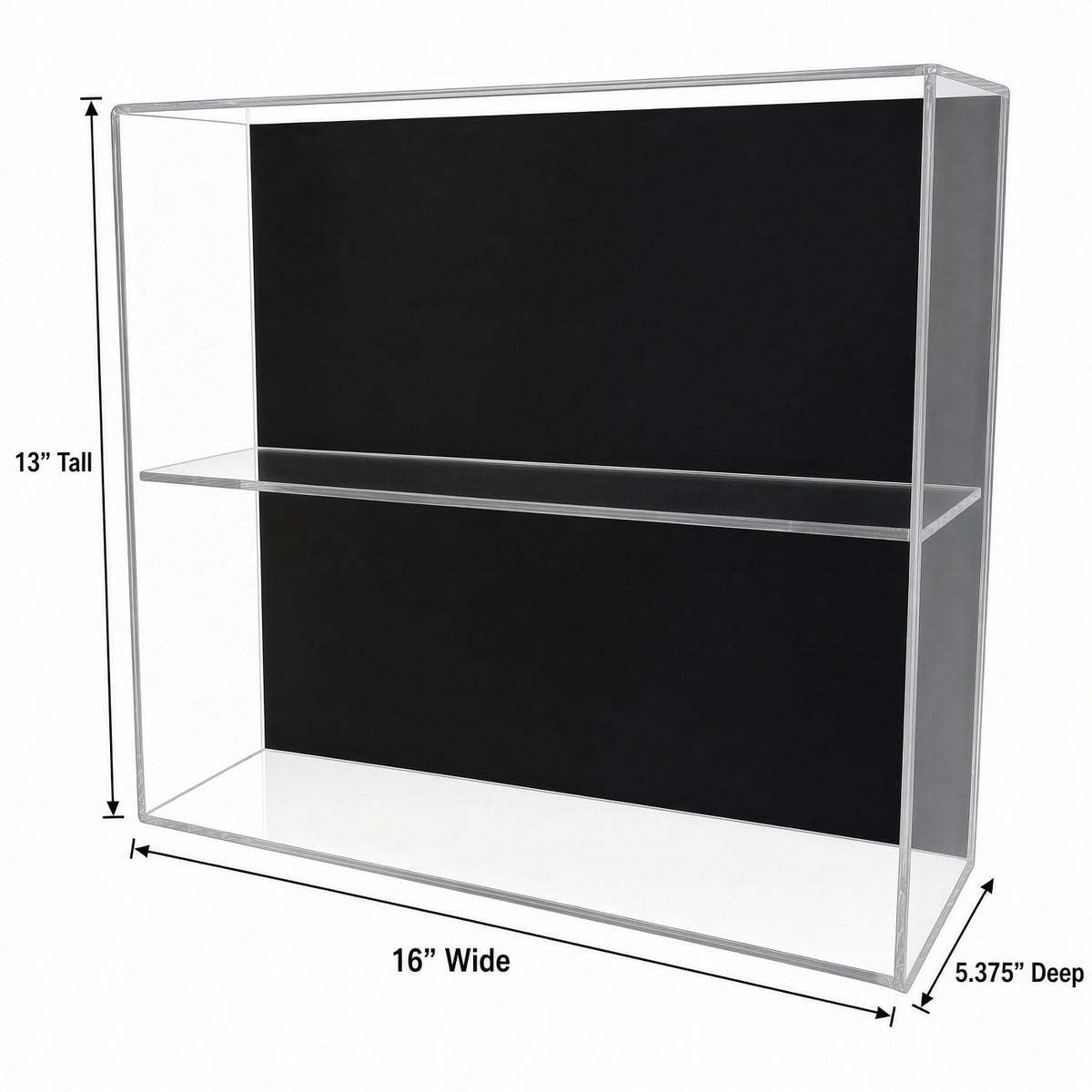 Empty 4 mini helmet case with 16 inch width, 12 inch height and 5.375 inch depth marked