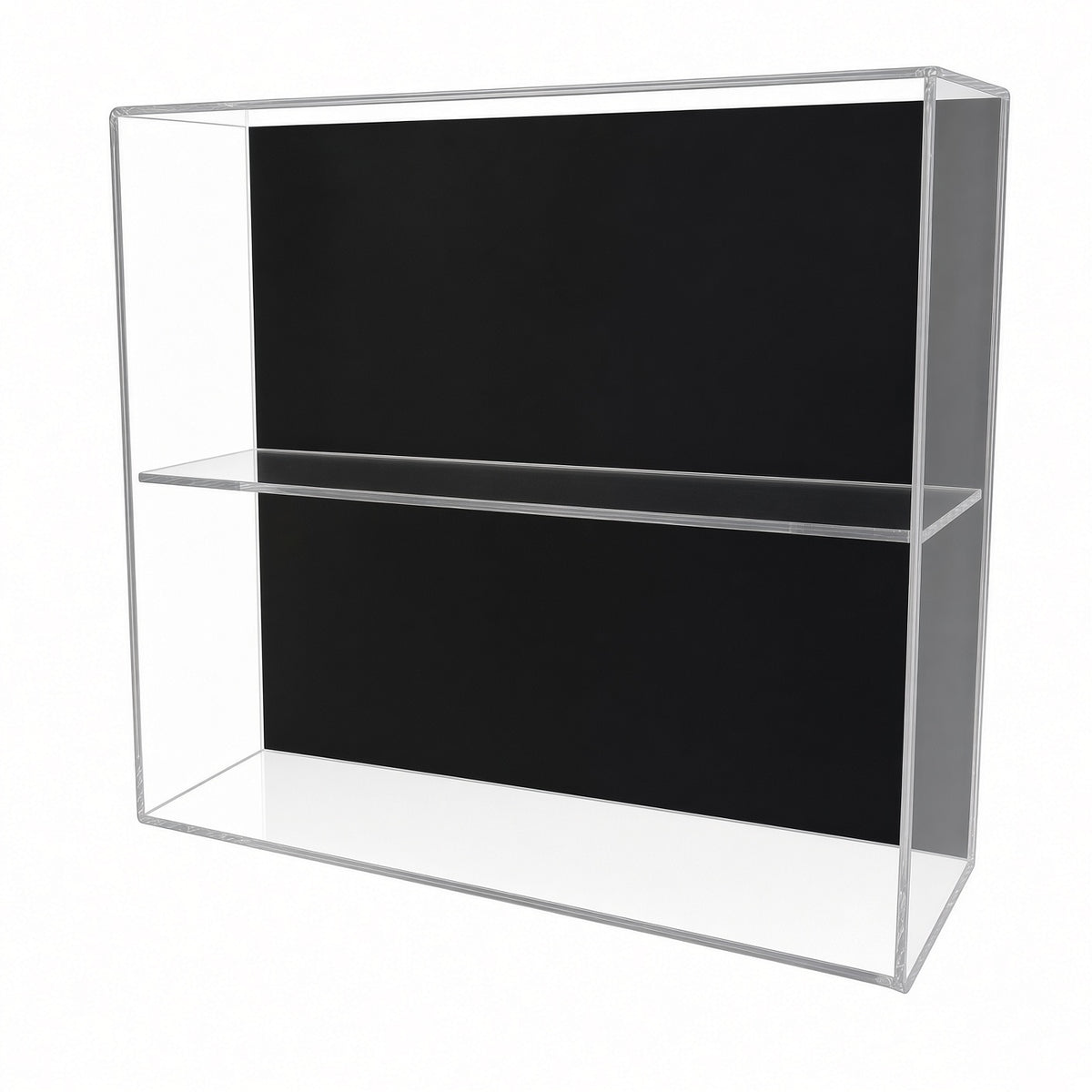Empty 4 mini helmet wall mount case with center shelf