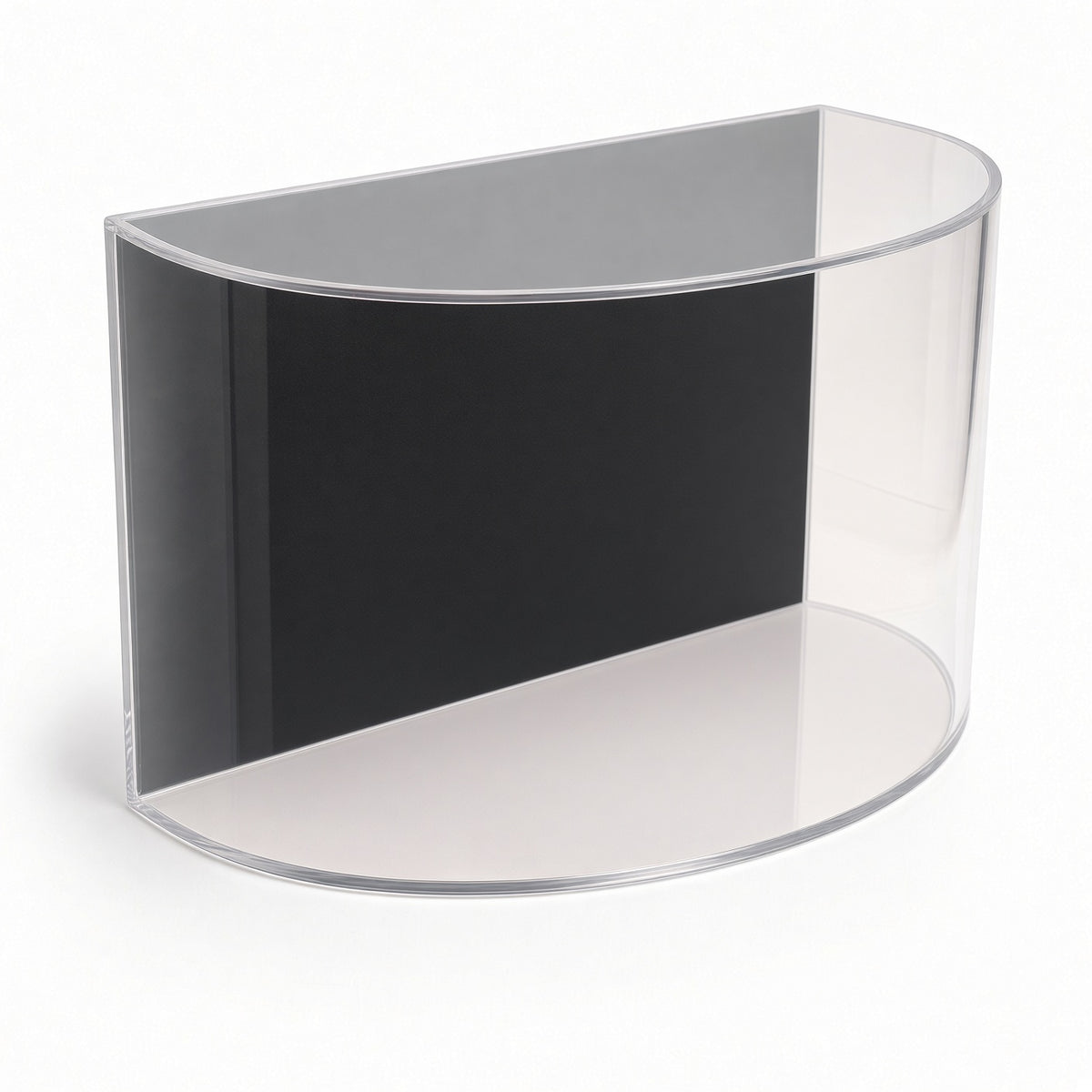 Empty curved boxing glove display case