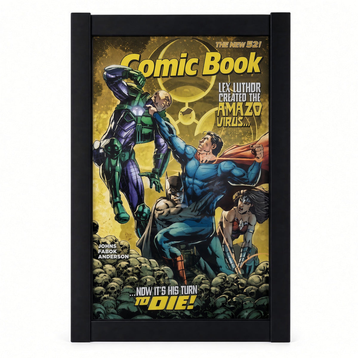 Angled view of the comic book display frame