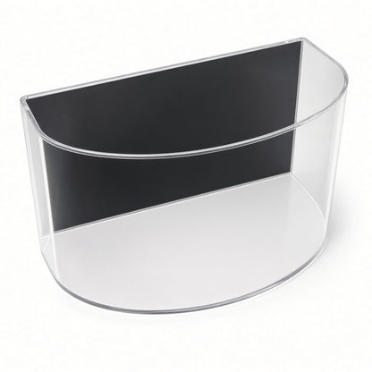 Empty curved baseball glove display case