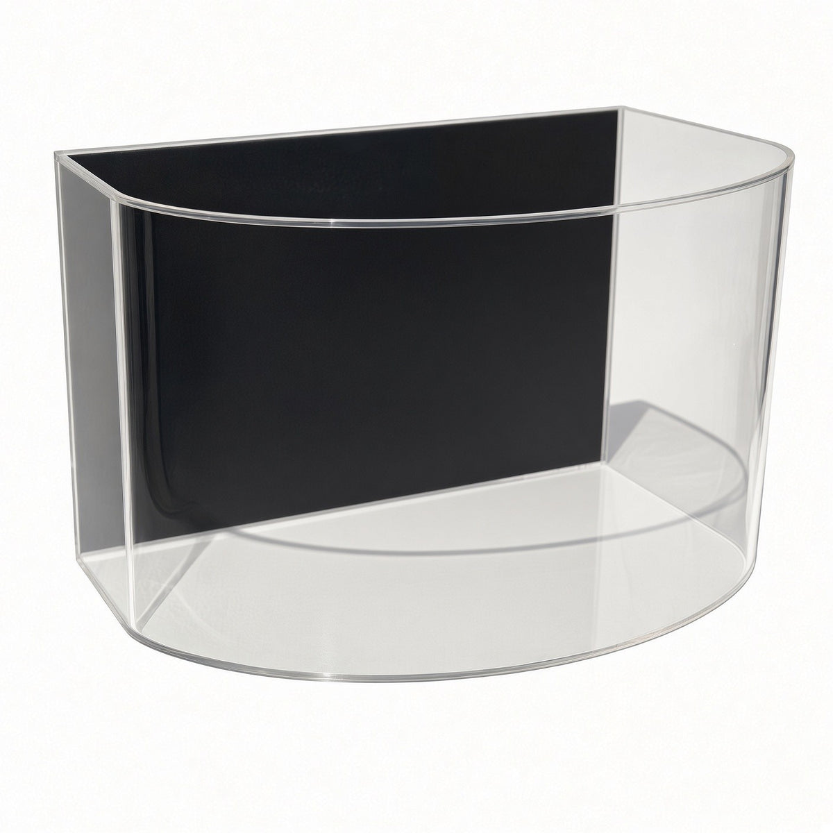 Empty curved football helmet display case