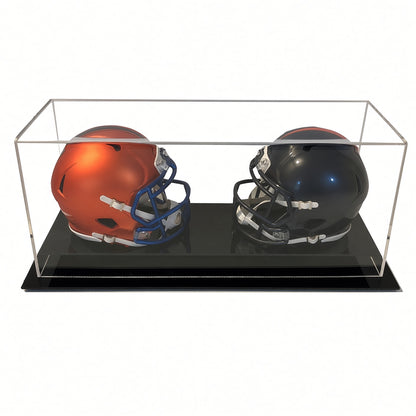 Double mini helmet case with both helmets, high angle