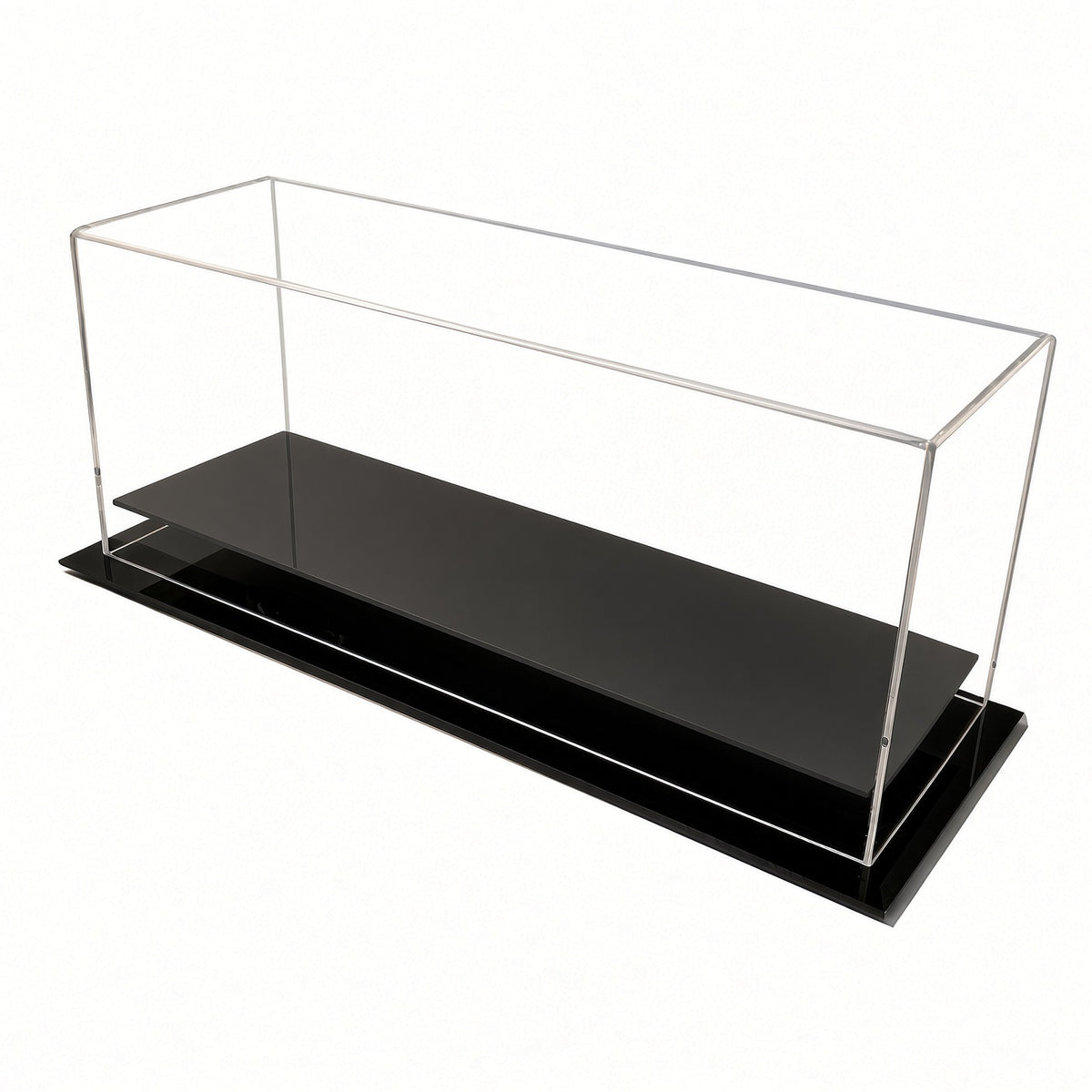 Empty double mini helmet table top case with black base