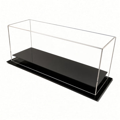 Empty double mini helmet table top case with black base