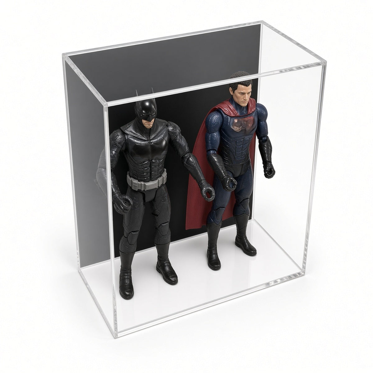 Angled view of two 12 inch figures in the double case