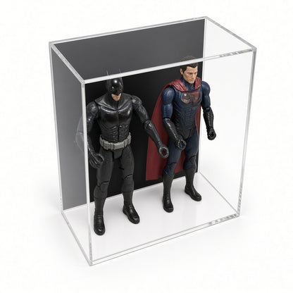 Angled view of two 12 inch figures in the double case