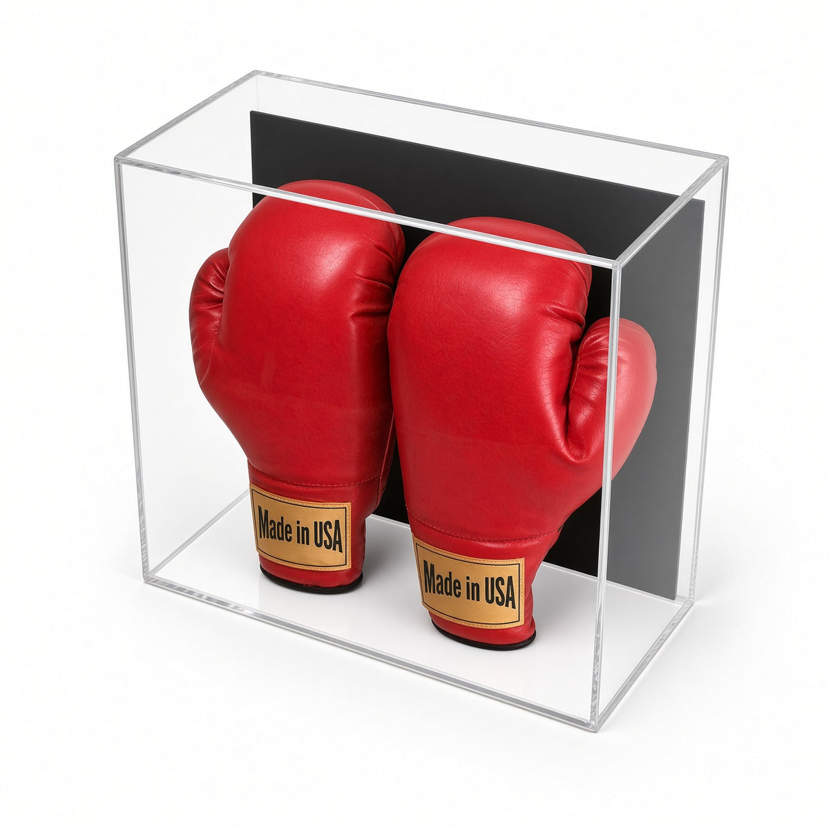 Angled top view of the double boxing glove case