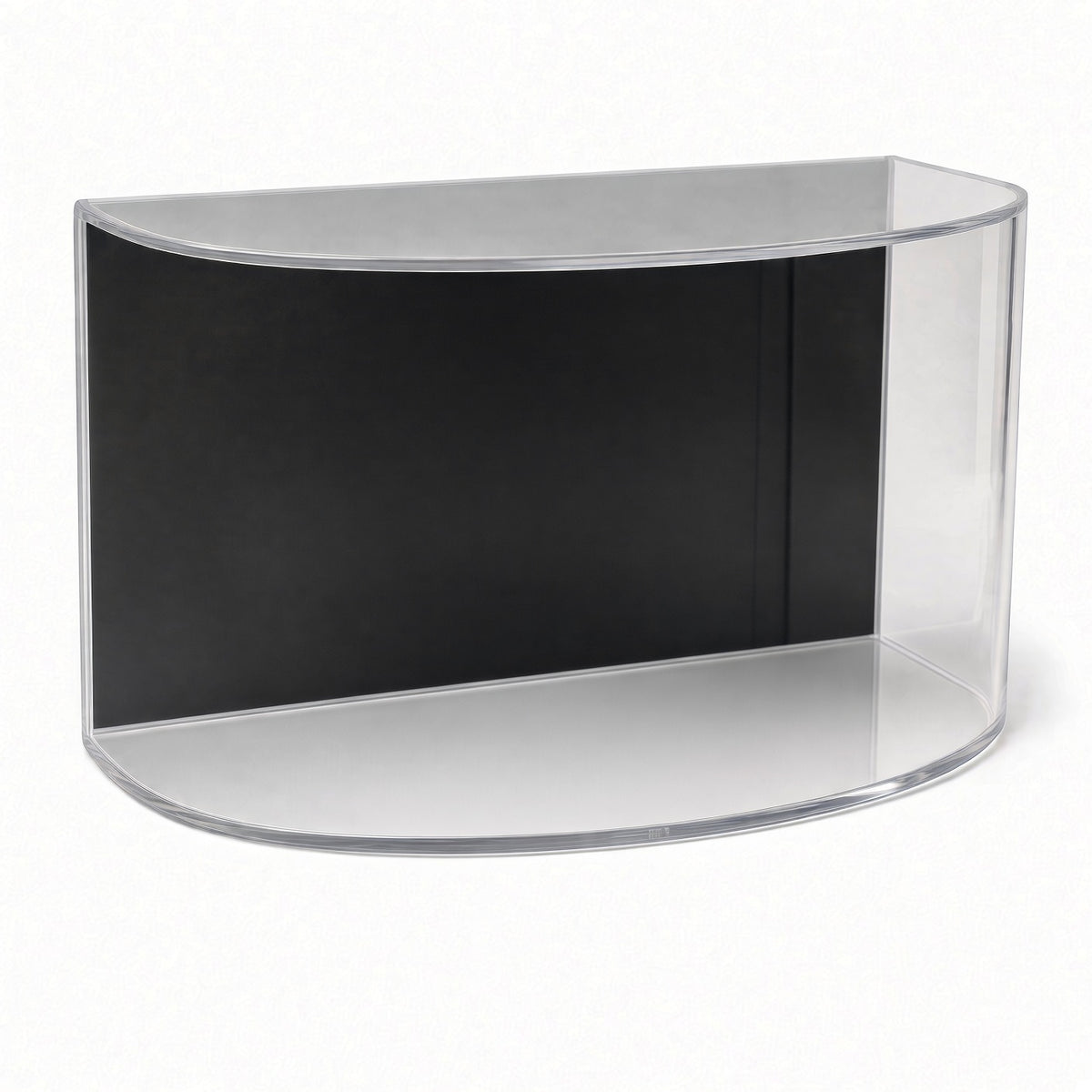 Empty curved football display case