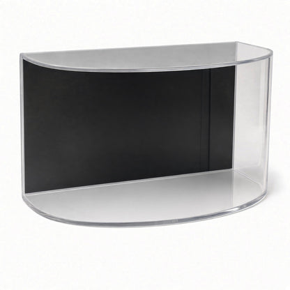 Empty curved football display case