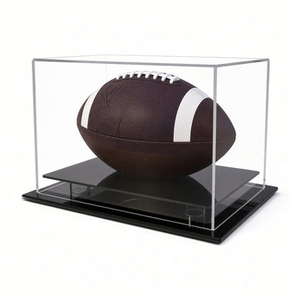 Football resting in the oval cutout of the table top case