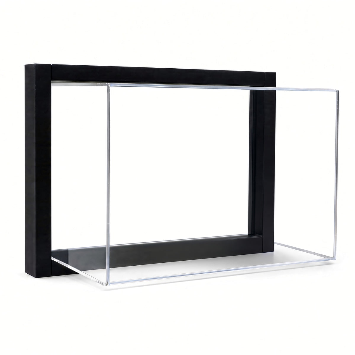 Empty framed baseball glove display case