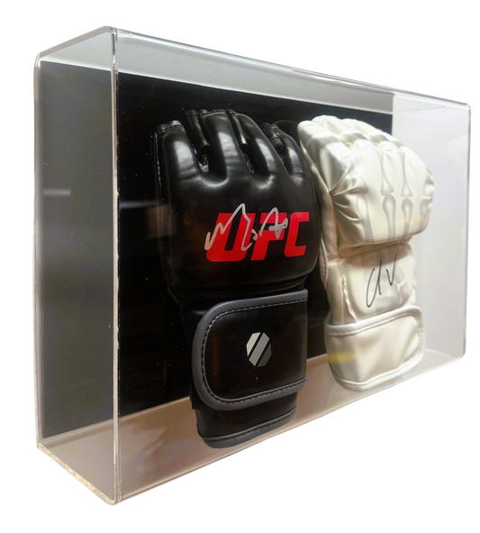 Acrylic MMA Double Glove Display Case Wall Mount UV Protectant UFC Full Size