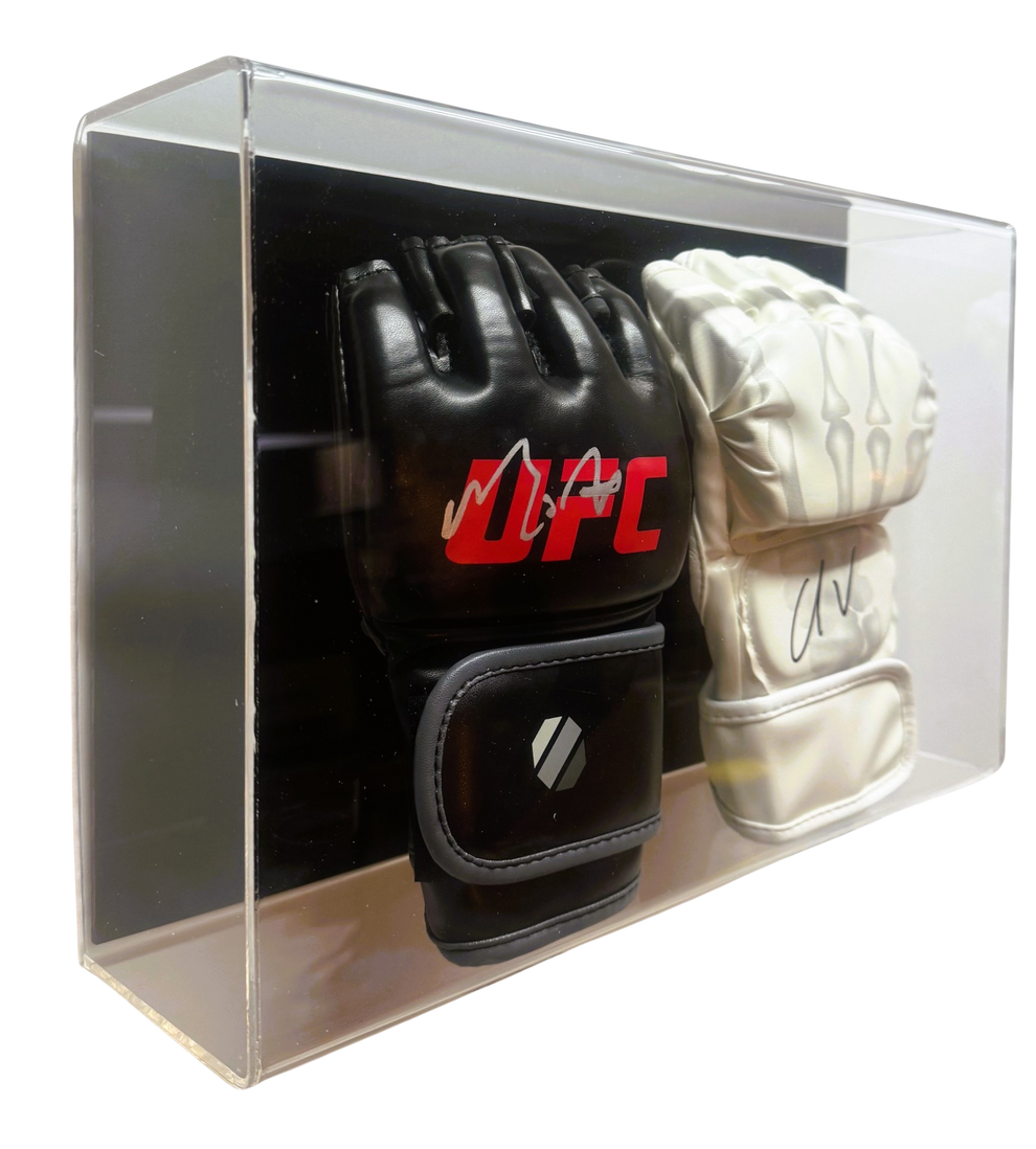Acrylic MMA Double Glove Display Case Wall Mount UV Protectant UFC Ful ...