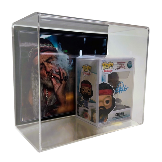 Tommy Chong Signed Funko Pop JSA Auth. in Wall Mount Display Case "Up In Smoke" - 20241112.1