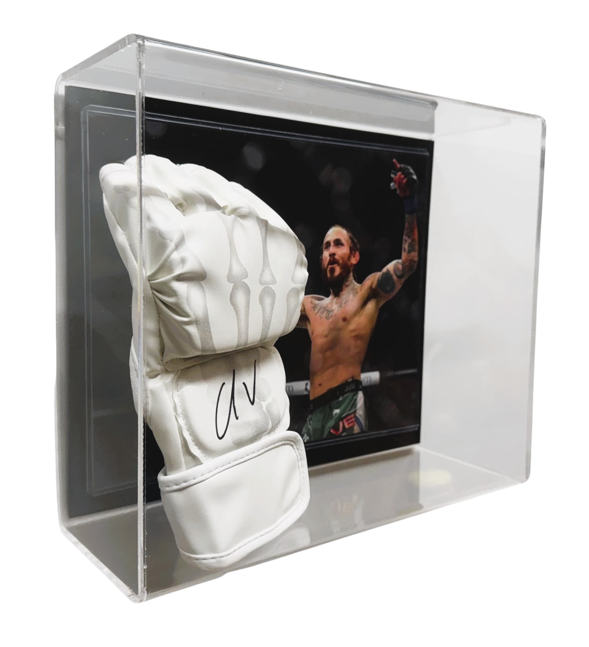 Marlon "Chito" Vera Signed UFC Glove Beckett Witness Auth. in Wall Mount Display Case - 20241104.1