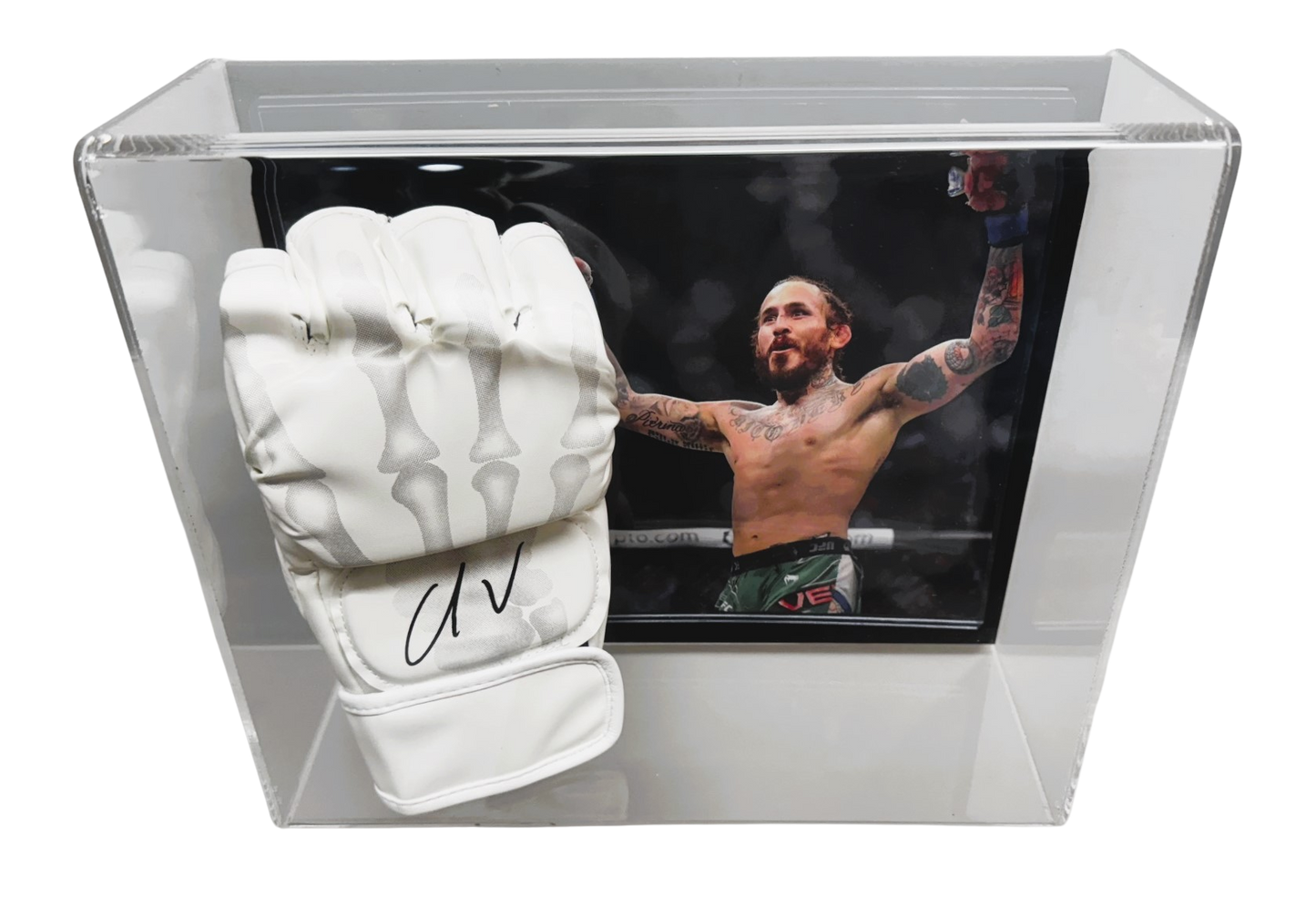 Marlon "Chito" Vera Signed UFC Glove Beckett Witness Auth. in Wall Mount Display Case - 20241104.1