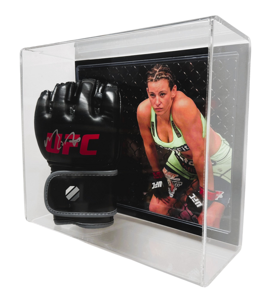 Miesha "Cupcake" Tate Signed UFC Glove Beckett Witness Auth. in Wall Mount Display Case - 20241105.1