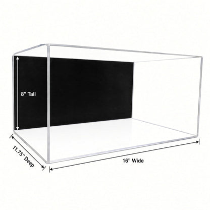 Empty large shoe pair case with 16 inch width, 8 inch height and 11.75 inch depth marked