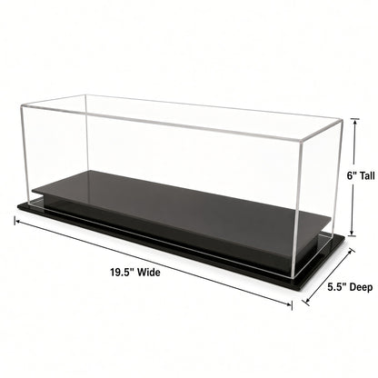 Empty triple mini helmet case with 19.5 inch width, 6 inch height and 5.5 inch depth marked