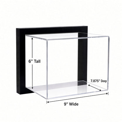 Empty framed mini helmet case with 6 inch height, 7.875 inch depth and 9 inch width marked