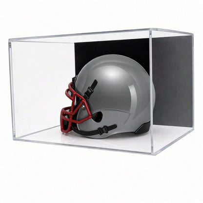 Side angle of the mini helmet wall mount case with helmet