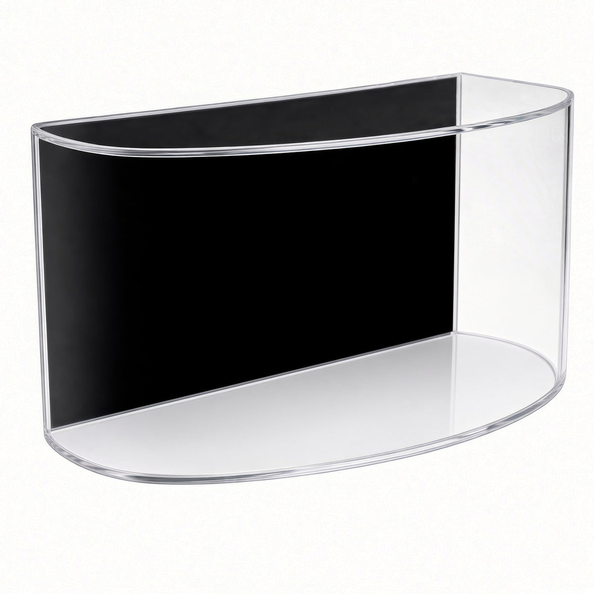 Empty curved large shoe display case