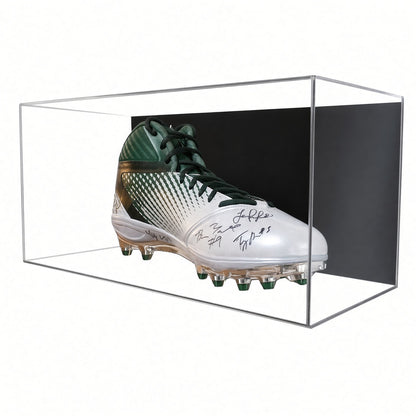 Front view of a cleat inside the large shoe case