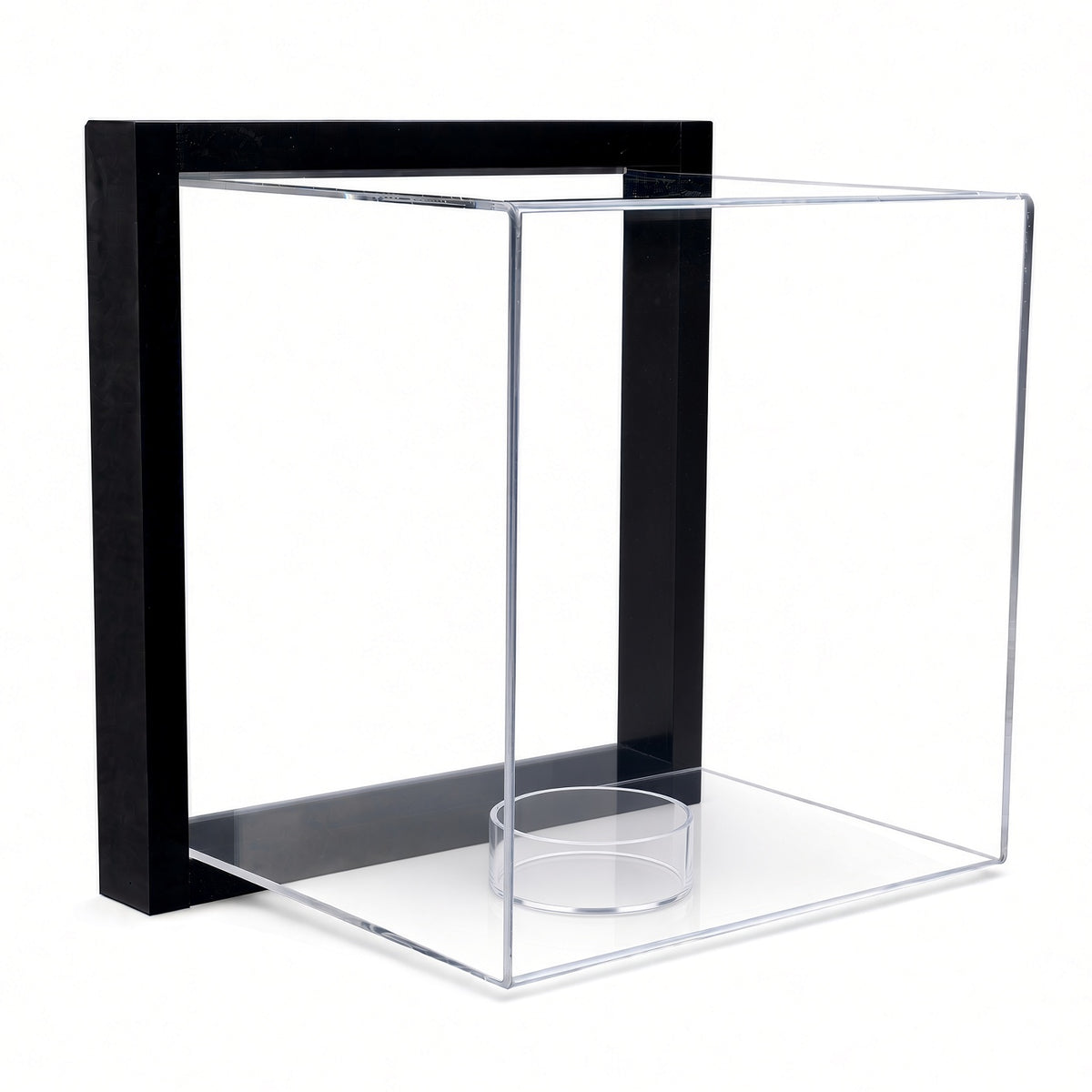 Empty framed soccer ball display case