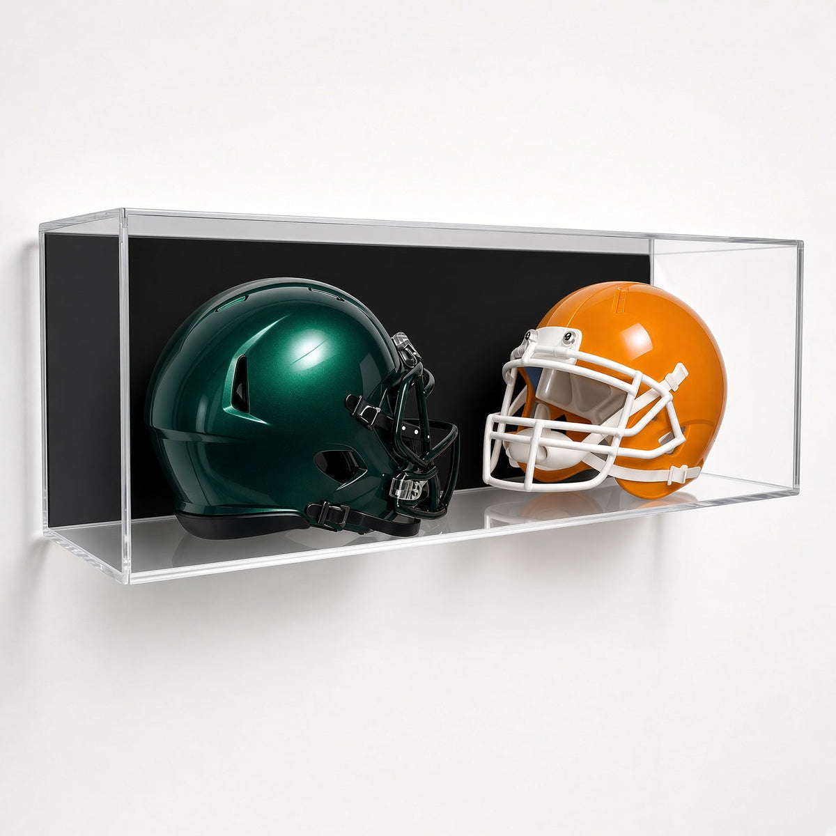 Football + Double Mini Helmet Display Case Bundle | GameDay Display