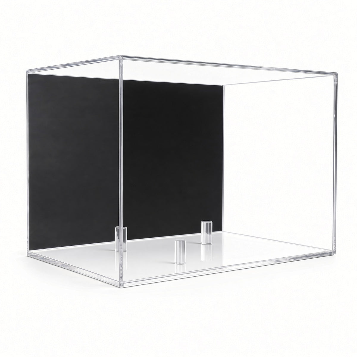 Empty football wall mount case showing the clear pegs