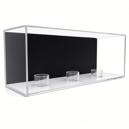 Empty 3 baseball wall mount case showing the three ball rings