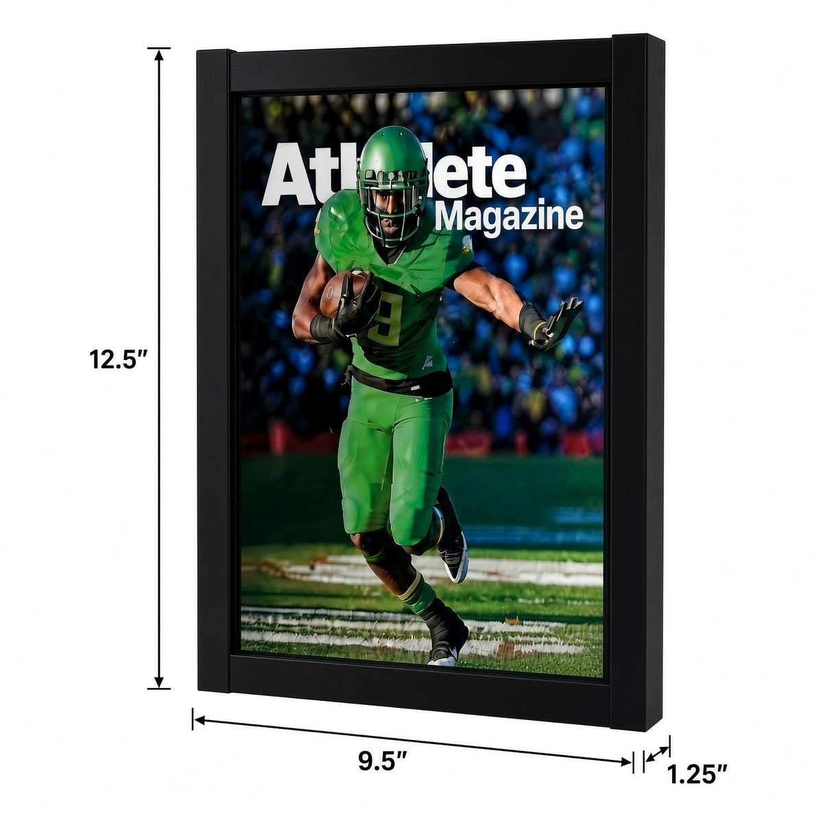 Magazine frame with outside dimensions marked