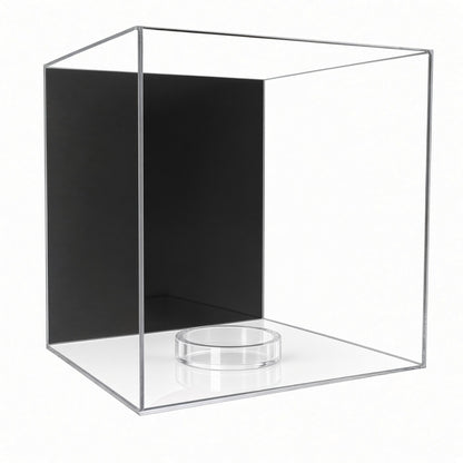 Empty basketball wall mount case showing the clear ring stand