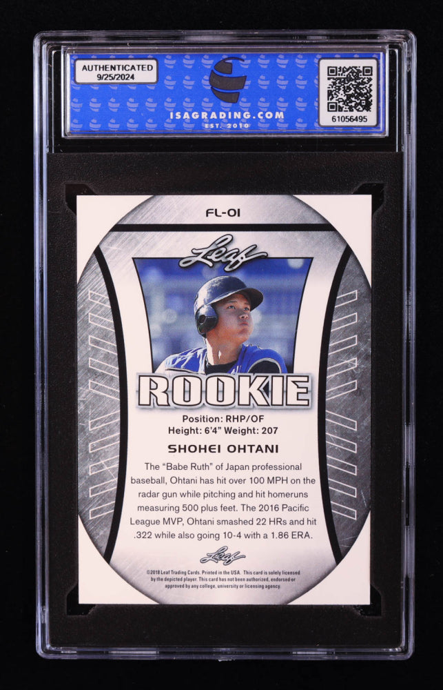 Shohei Ohtani 2018 Leaf Ohtani Rookie Exclusive Flag #FL01 RC (ISA 10)