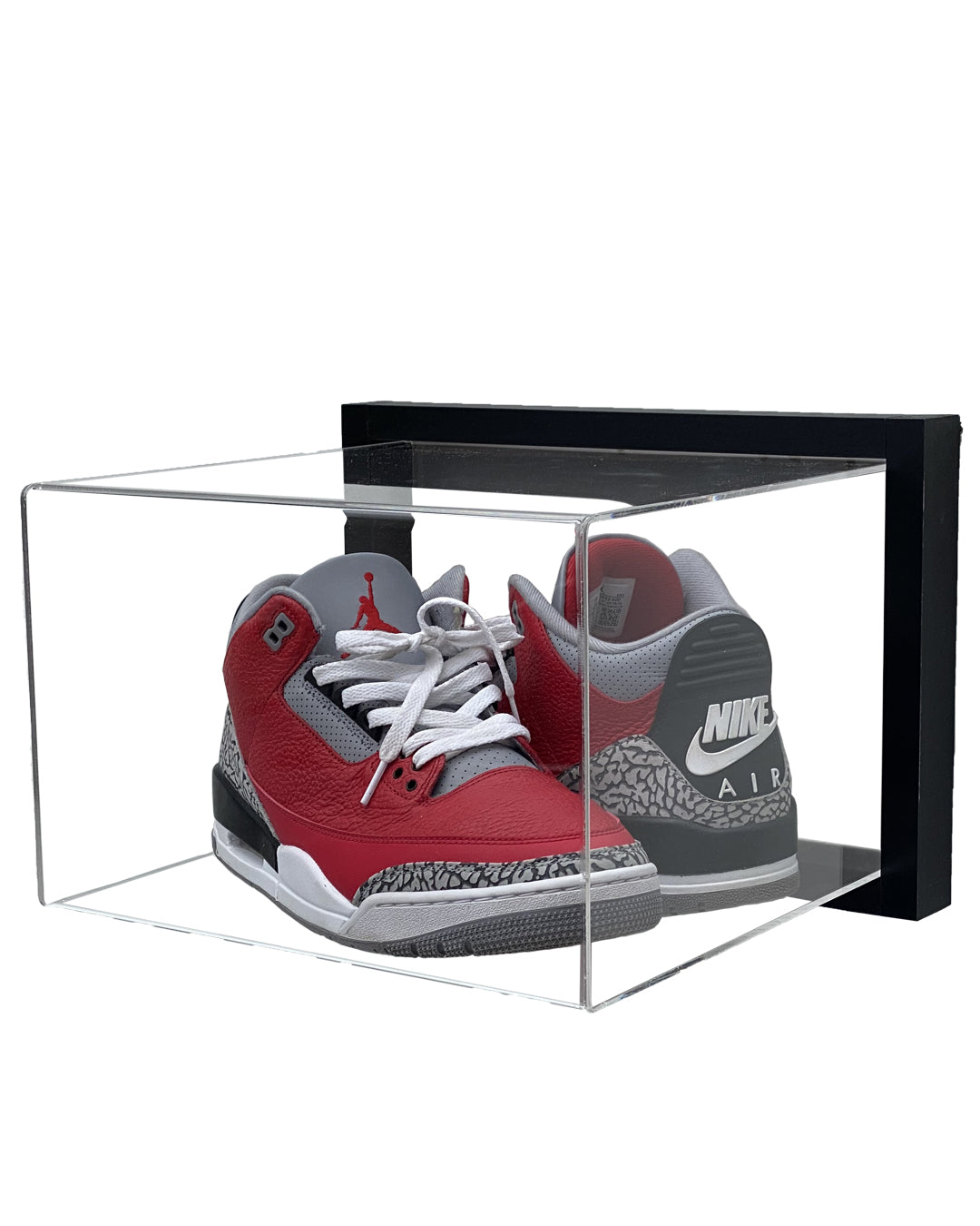 Framed Acrylic Wall Mount Shoe Pair Display Size 11 and Under