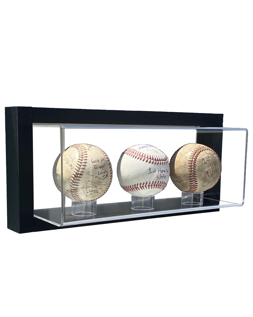 Framed Acrylic Wall Mount 3 Baseball Display Case